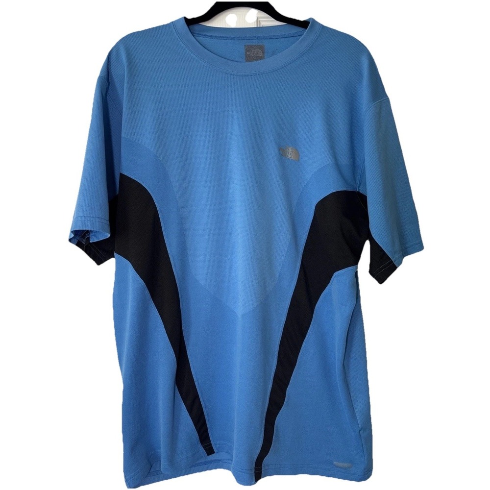 The North Face Shirt Mens Blue Excellent Colorblock Athletic Mesh Top XL
